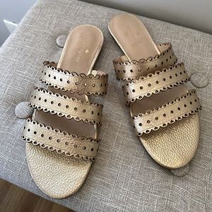 SOLD!! Kate Spade Cutout Slide Sandals Gold NWOT SZ 8